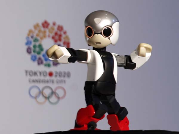 Talking robot Mirata is presented during a news conference in support of the Tokyo 2020 summer Olympics candidacy in Buenos Aires